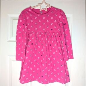 Old Navy Toddler Girl Hearts Long Sleeve Dress. Size 5T.